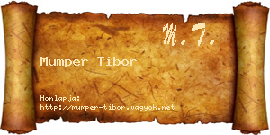 Mumper Tibor névjegykártya
